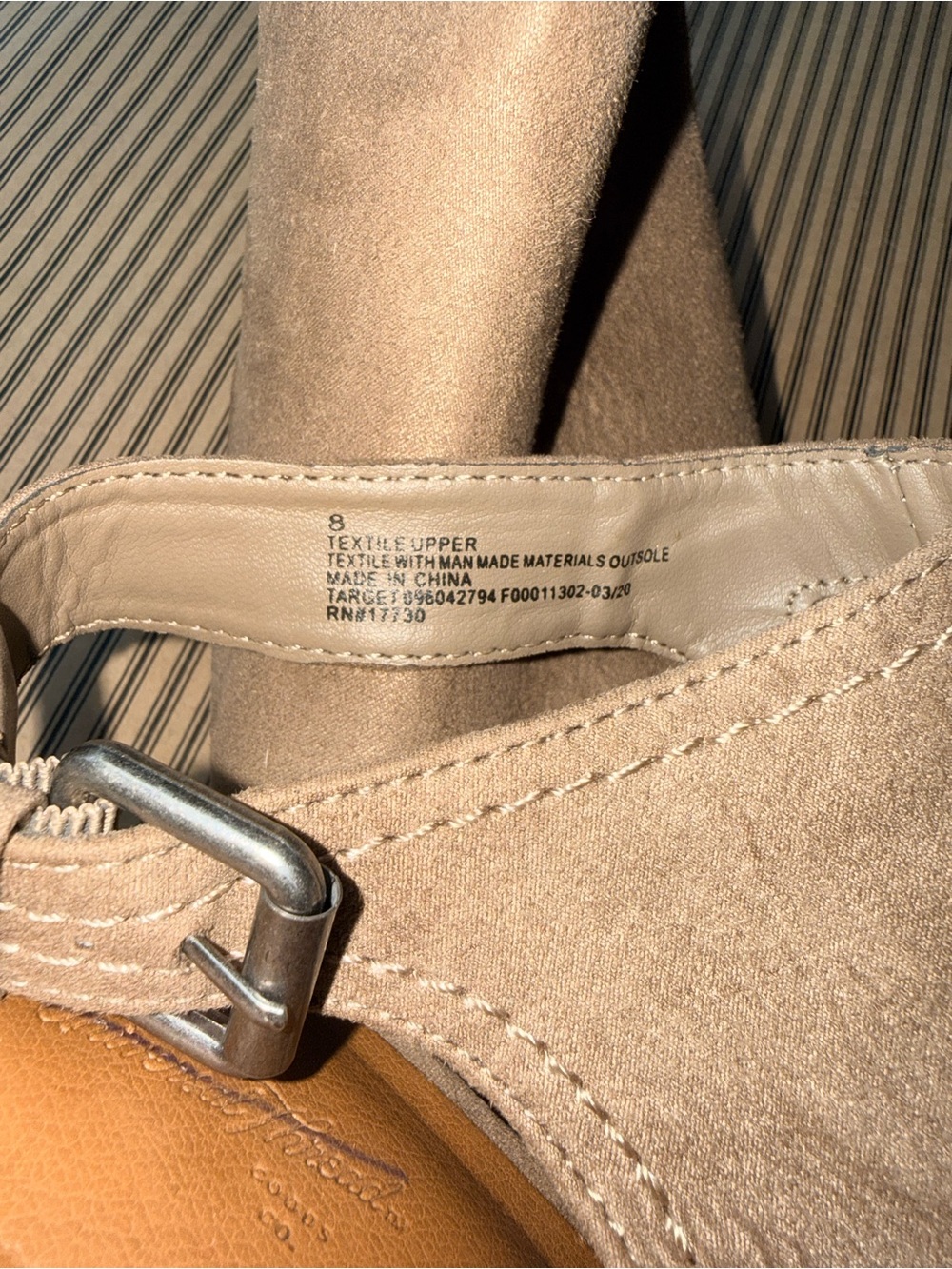 Universal Thread Tan Suede Peep-Toe Wedge Sandals - Picture 2 of 6